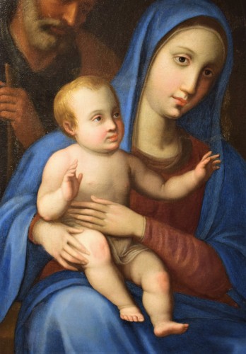 Paintings & Drawings  - Holy Family with Saint Anna, Workshop of G.B. Salvi 17th 